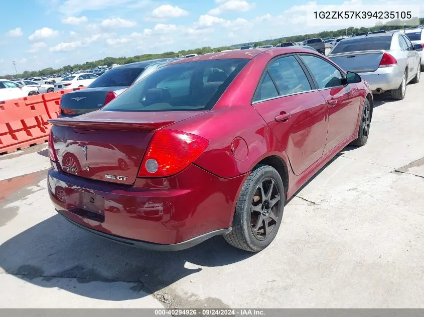 2009 Pontiac G6 New Gt VIN: 1G2ZK57K394235105 Lot: 40294926