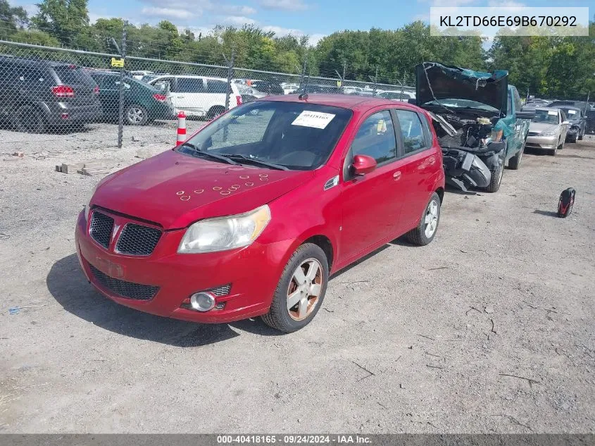 2009 Pontiac G3 VIN: KL2TD66E69B670292 Lot: 40418165