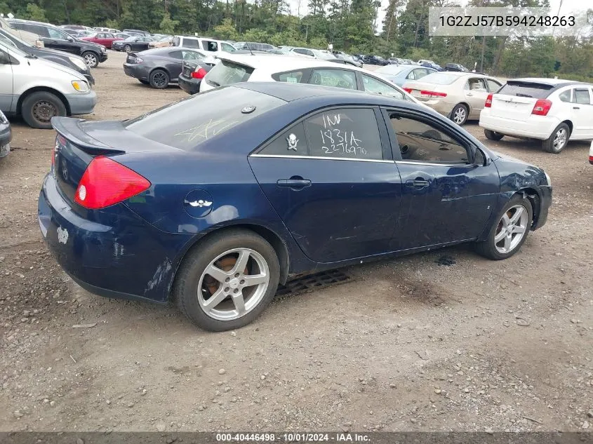 2009 Pontiac G6 New Se VIN: 1G2ZJ57B594248263 Lot: 40446498