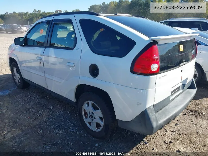 2002 Pontiac Aztek VIN: 3G7DB03E22S569509 Lot: 40584465