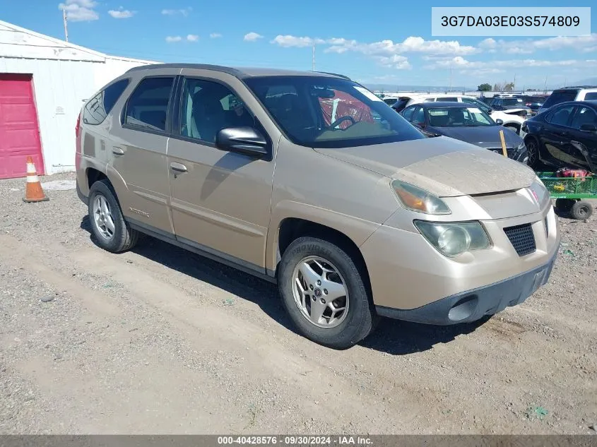 2003 Pontiac Aztek VIN: 3G7DA03E03S574809 Lot: 40428576