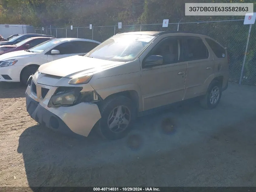 2003 Pontiac Aztek VIN: 3G7DB03E63S582863 Lot: 40714031