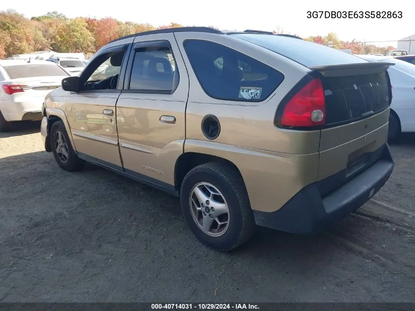 2003 Pontiac Aztek VIN: 3G7DB03E63S582863 Lot: 40714031