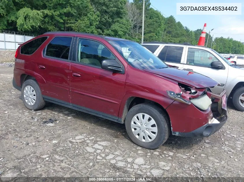 3G7DA03EX4S534402 2004 Pontiac Aztek