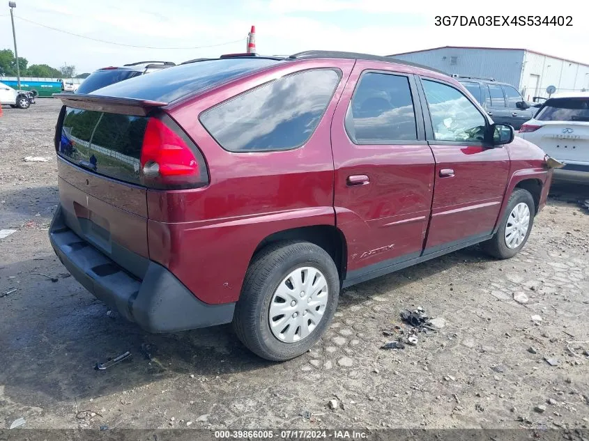 2004 Pontiac Aztek VIN: 3G7DA03EX4S534402 Lot: 39866005