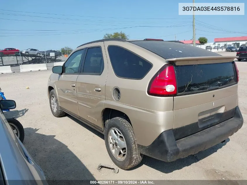 2004 Pontiac Aztek VIN: 3G7DA03E44S578816 Lot: 40256171