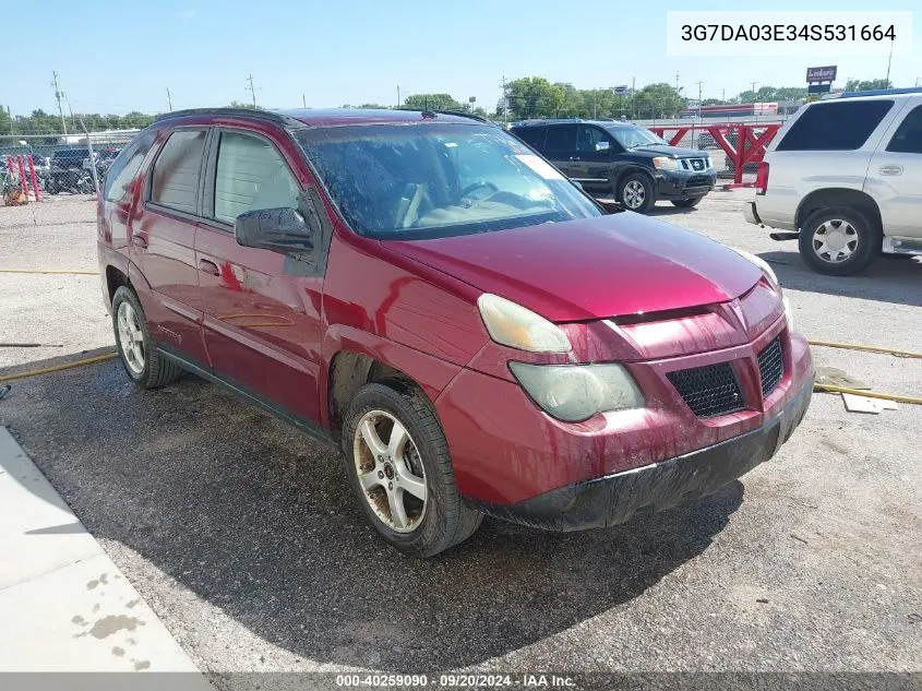 2004 Pontiac Aztek VIN: 3G7DA03E34S531664 Lot: 40259090