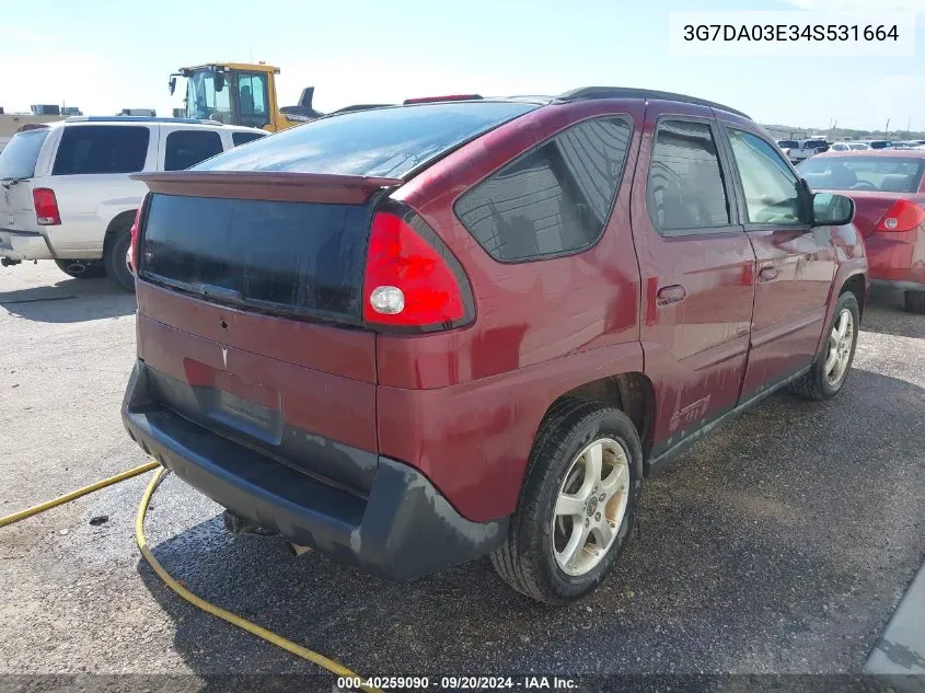 2004 Pontiac Aztek VIN: 3G7DA03E34S531664 Lot: 40259090