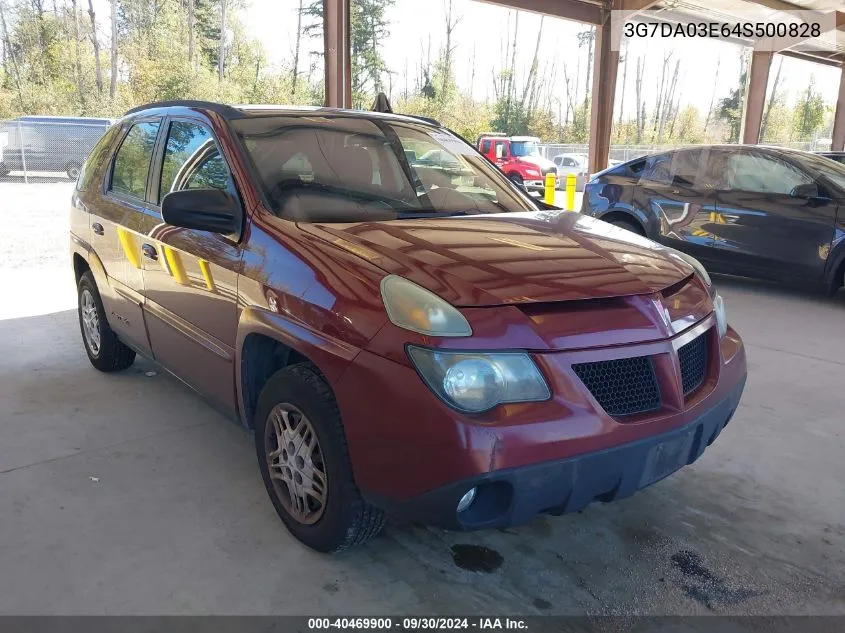 2004 Pontiac Aztek VIN: 3G7DA03E64S500828 Lot: 40469900