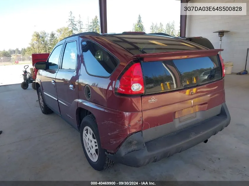 2004 Pontiac Aztek VIN: 3G7DA03E64S500828 Lot: 40469900