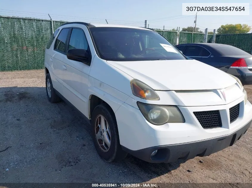 2004 Pontiac Aztek VIN: 3G7DA03E34S547654 Lot: 40535941