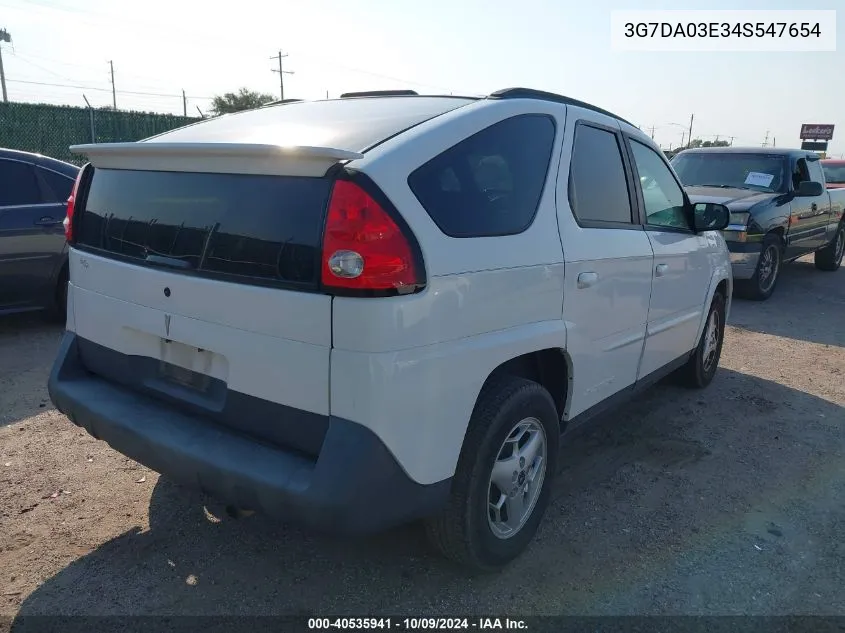 2004 Pontiac Aztek VIN: 3G7DA03E34S547654 Lot: 40535941