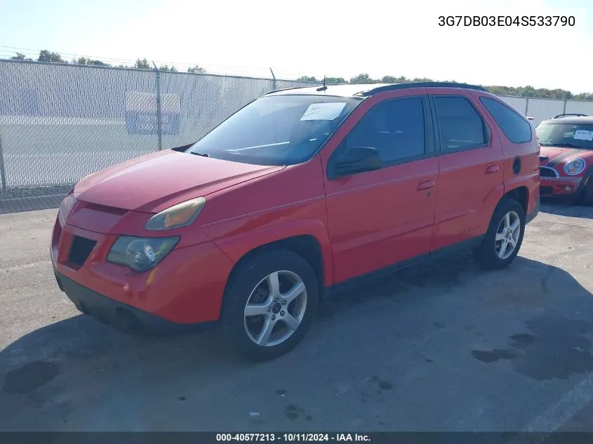 2004 Pontiac Aztek VIN: 3G7DB03E04S533790 Lot: 40577213