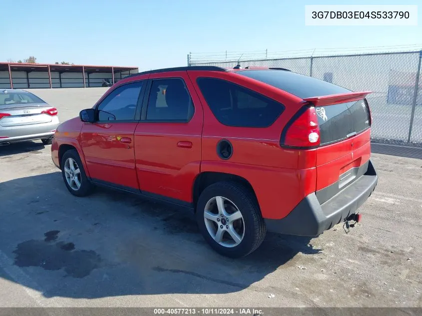 2004 Pontiac Aztek VIN: 3G7DB03E04S533790 Lot: 40577213