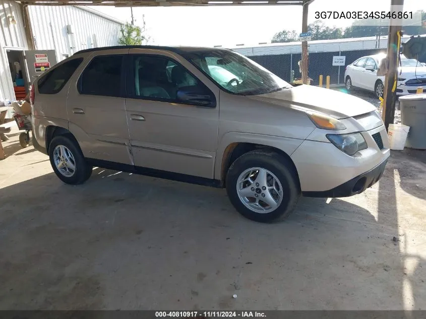 2004 Pontiac Aztek VIN: 3G7DA03E34S546861 Lot: 40810917