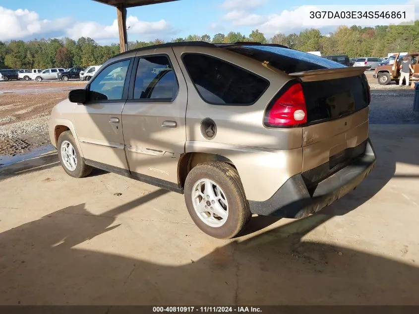 2004 Pontiac Aztek VIN: 3G7DA03E34S546861 Lot: 40810917