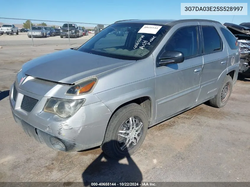 2005 Pontiac Aztek VIN: 3G7DA03E25S528997 Lot: 40655144