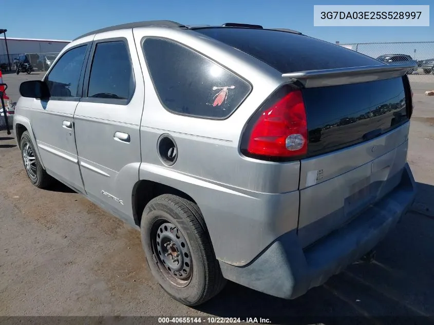 2005 Pontiac Aztek VIN: 3G7DA03E25S528997 Lot: 40655144