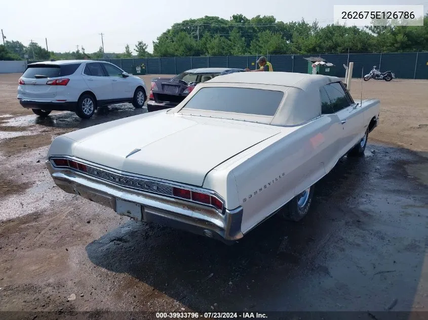 1965 Pontiac Bonneville VIN: 262675E126786 Lot: 39933796