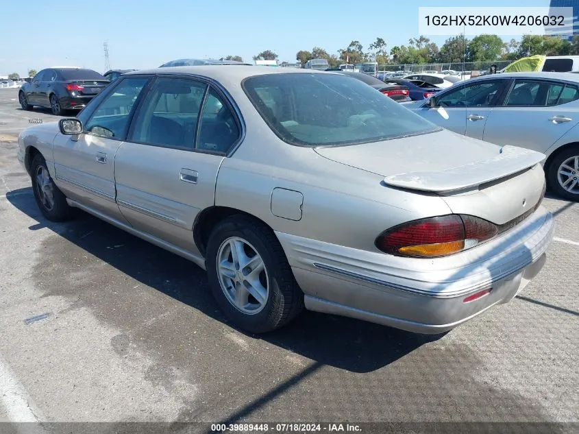 1998 Pontiac Bonneville Se VIN: 1G2HX52K0W4206032 Lot: 39889448