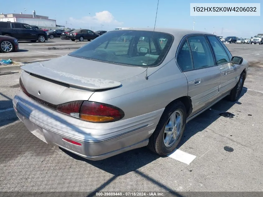 1998 Pontiac Bonneville Se VIN: 1G2HX52K0W4206032 Lot: 39889448