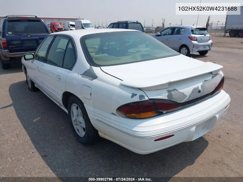 1998 Pontiac Bonneville Se VIN: 1G2HX52K0W4231688 Lot: 39902796