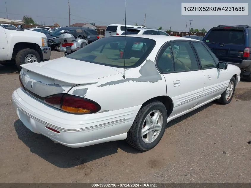 1998 Pontiac Bonneville Se VIN: 1G2HX52K0W4231688 Lot: 39902796