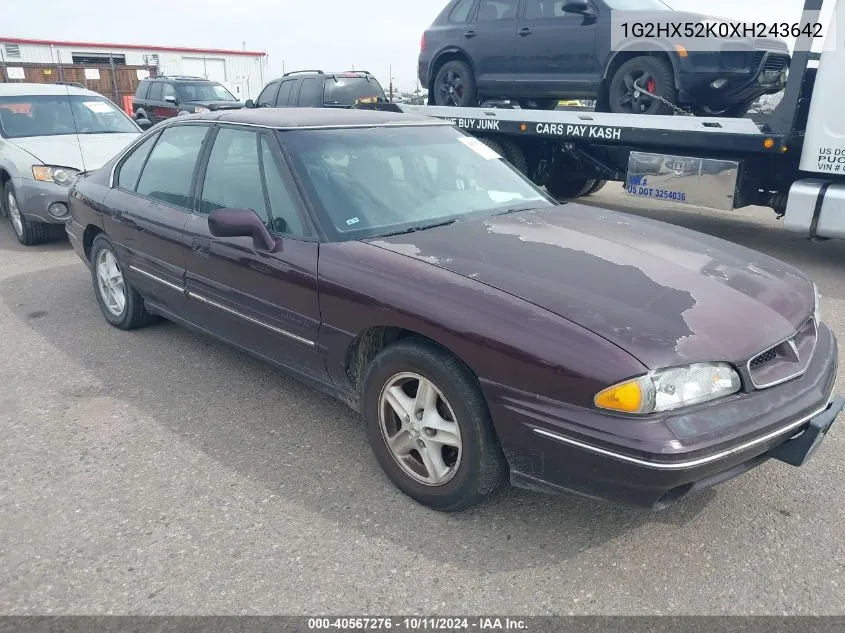 1999 Pontiac Bonneville Se VIN: 1G2HX52K0XH243642 Lot: 40567276