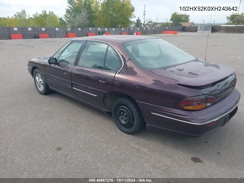 1999 Pontiac Bonneville Se VIN: 1G2HX52K0XH243642 Lot: 40567276