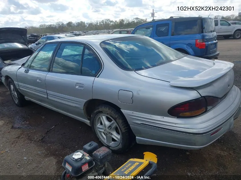 1999 Pontiac Bonneville Se VIN: 1G2HX52K2XH242301 Lot: 40674461