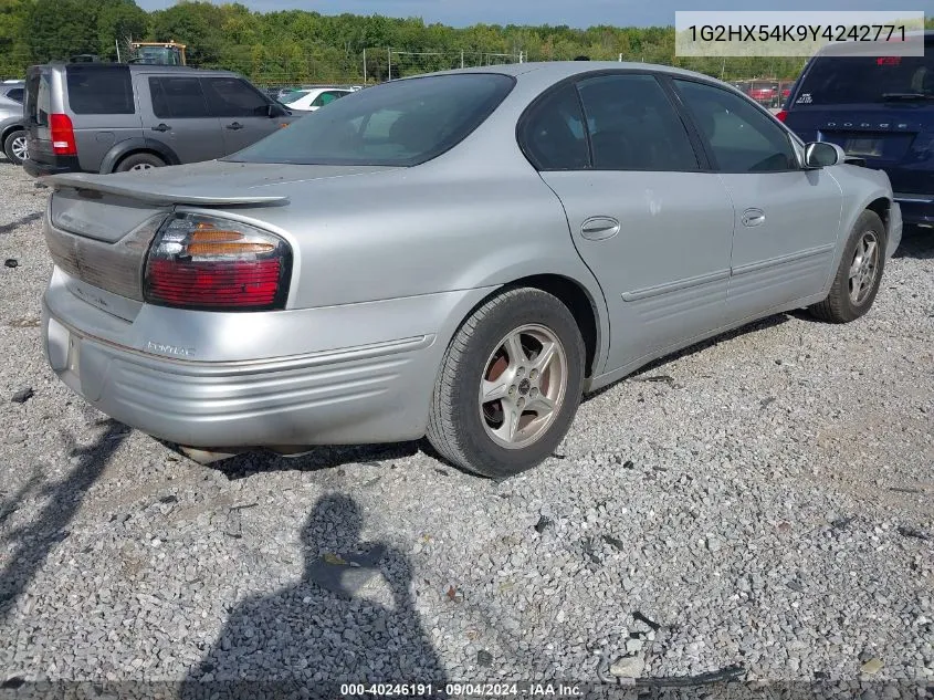 2000 Pontiac Bonneville Se VIN: 1G2HX54K9Y4242771 Lot: 40246191