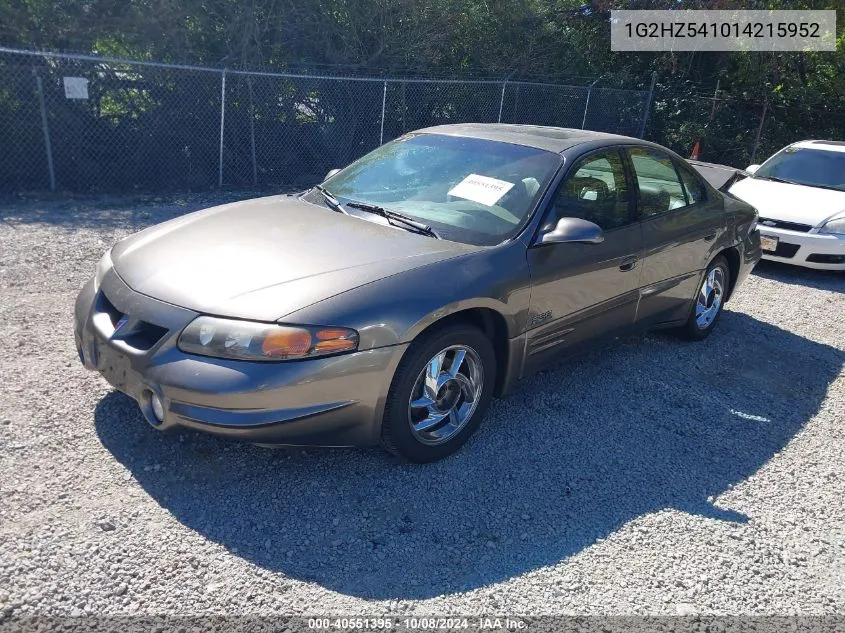 2001 Pontiac Bonneville Ssei VIN: 1G2HZ541014215952 Lot: 40551395