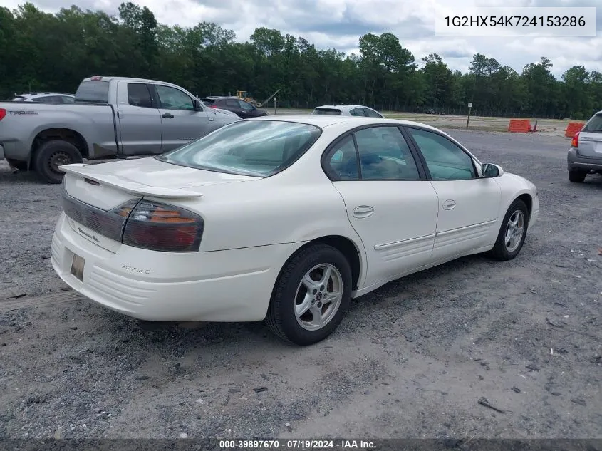 2002 Pontiac Bonneville Se VIN: 1G2HX54K724153286 Lot: 39897670