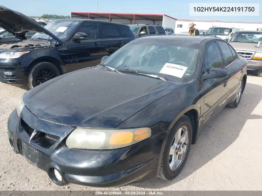 2002 Pontiac Bonneville Sle VIN: 1G2HY54K224191750 Lot: 40209668