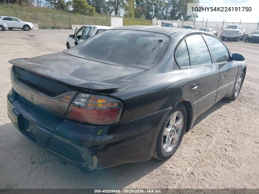 2002 Pontiac Bonneville Sle VIN: 1G2HY54K224191750 Lot: 40209668