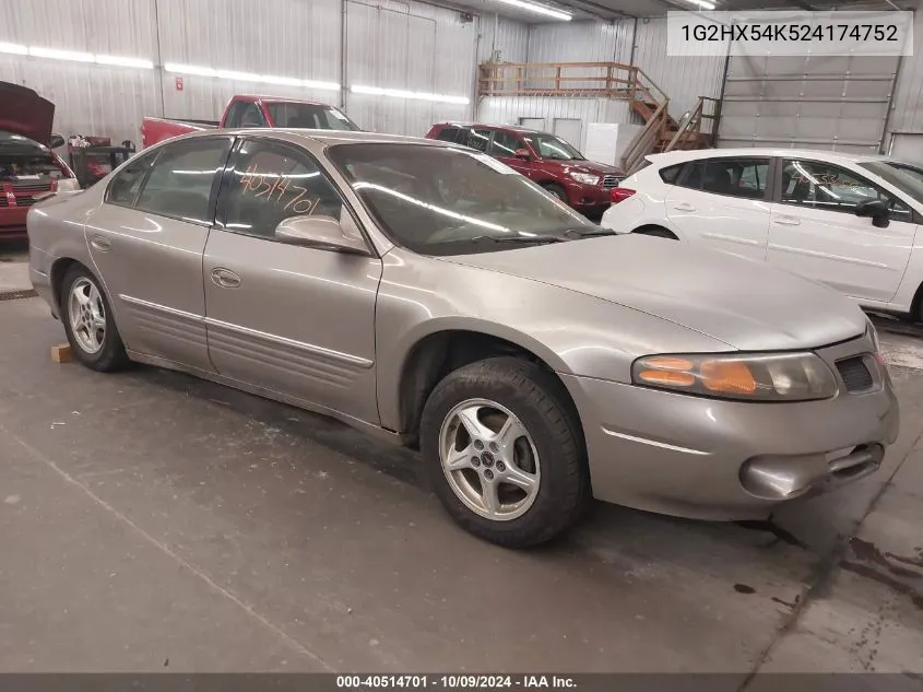 2002 Pontiac Bonneville Se VIN: 1G2HX54K524174752 Lot: 40514701