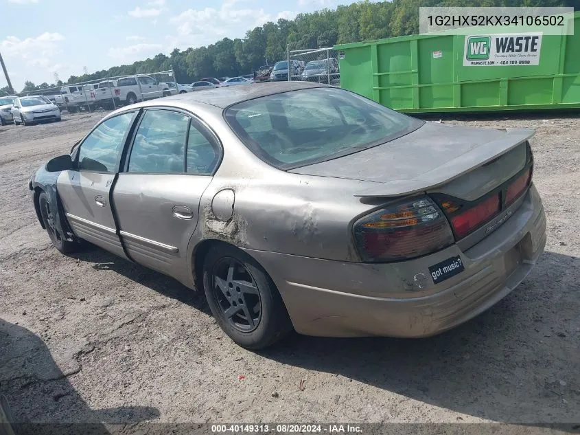 2003 Pontiac Bonneville Se VIN: 1G2HX52KX34106502 Lot: 40149313