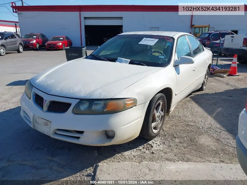 2003 Pontiac Bonneville Se VIN: 1G2HX52K434193281 Lot: 40481881