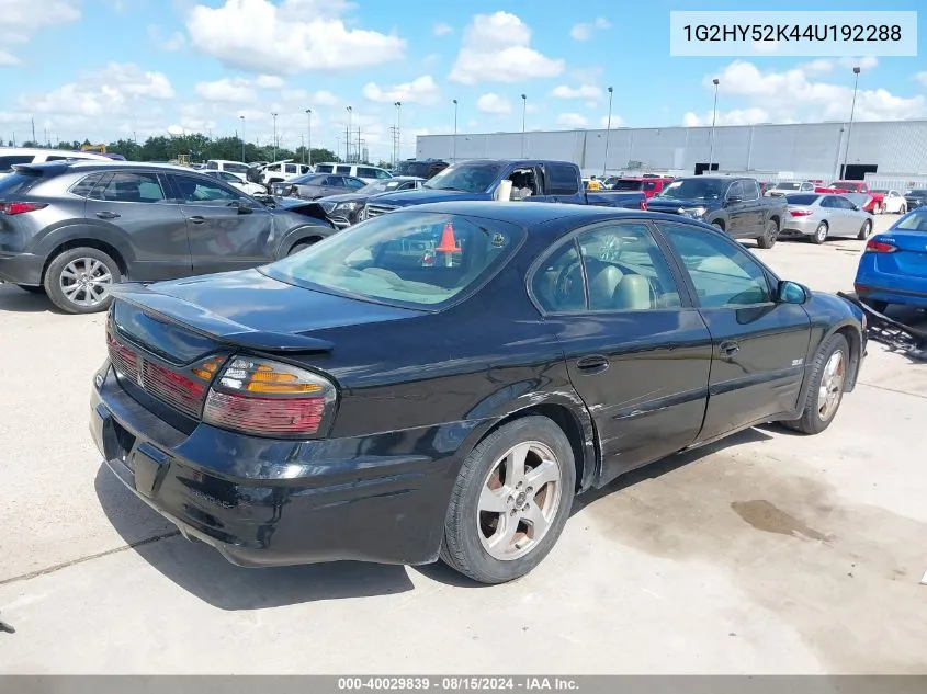 2004 Pontiac Bonneville Sle VIN: 1G2HY52K44U192288 Lot: 40029839