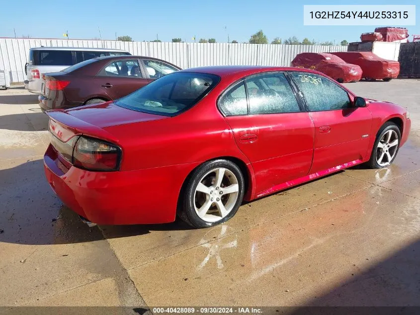 2004 Pontiac Bonneville Gxp VIN: 1G2HZ54Y44U253315 Lot: 40428089