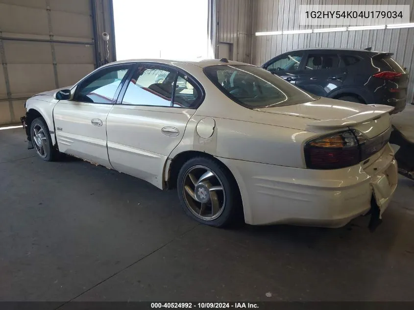 2004 Pontiac Bonneville Sle VIN: 1G2HY54K04U179034 Lot: 40524992