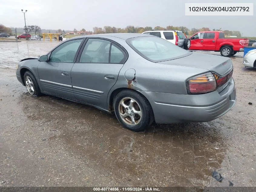 2004 Pontiac Bonneville Se VIN: 1G2HX52K04U207792 Lot: 40774856