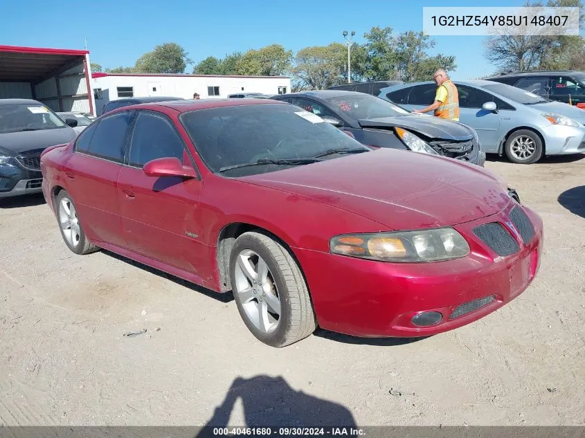 2005 Pontiac Bonneville Gxp VIN: 1G2HZ54Y85U148407 Lot: 40461680