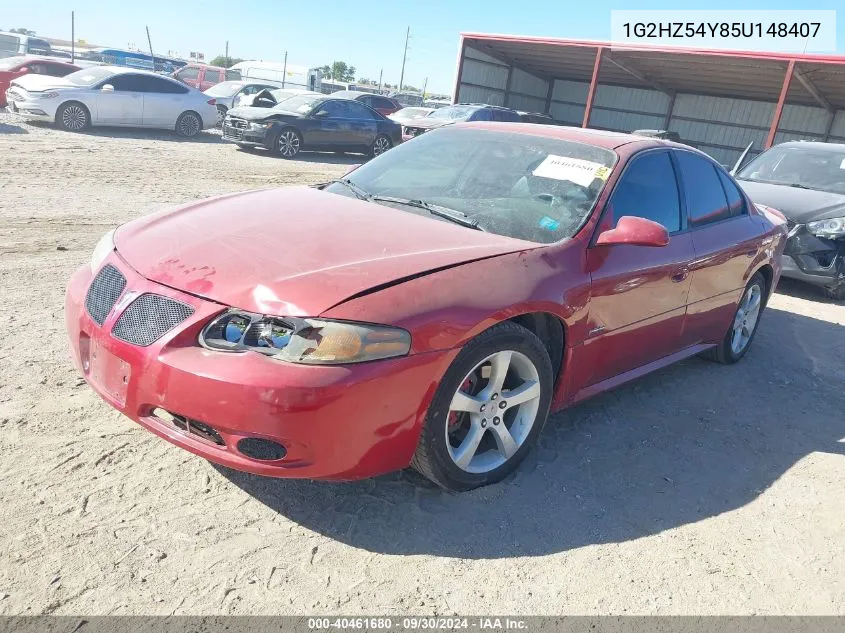 2005 Pontiac Bonneville Gxp VIN: 1G2HZ54Y85U148407 Lot: 40461680