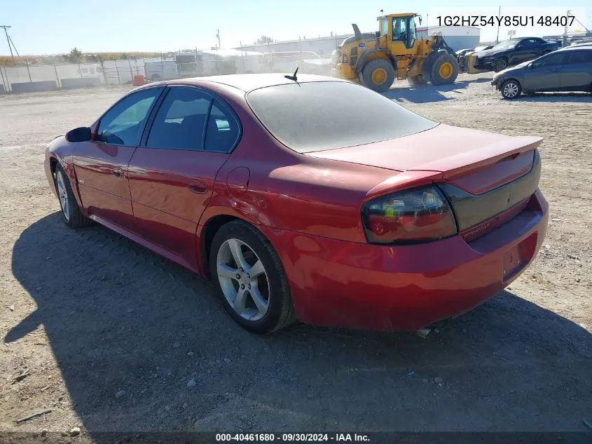 2005 Pontiac Bonneville Gxp VIN: 1G2HZ54Y85U148407 Lot: 40461680