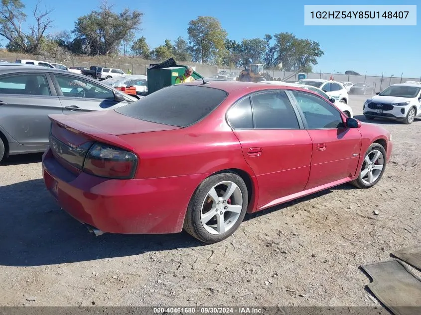 2005 Pontiac Bonneville Gxp VIN: 1G2HZ54Y85U148407 Lot: 40461680