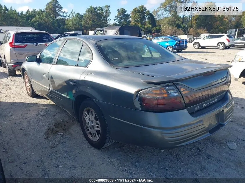 2005 Pontiac Bonneville Se VIN: 1G2HX52KX5U135176 Lot: 40809809