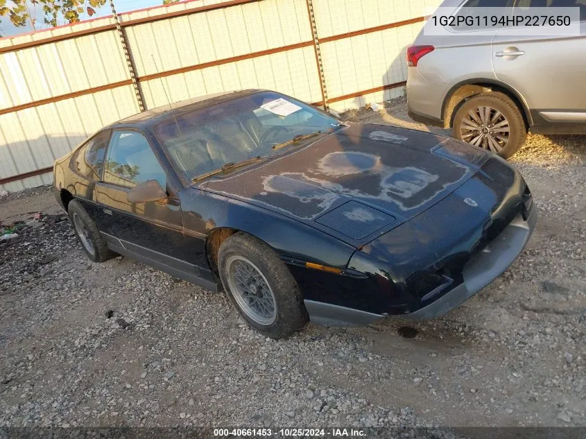 1987 Pontiac Fiero Gt VIN: 1G2PG1194HP227650 Lot: 40661453