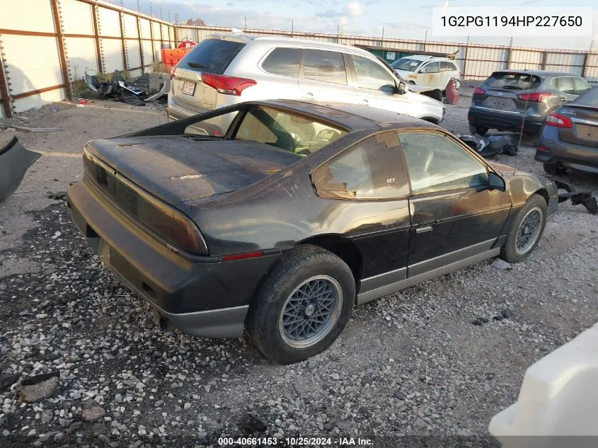 1987 Pontiac Fiero Gt VIN: 1G2PG1194HP227650 Lot: 40661453