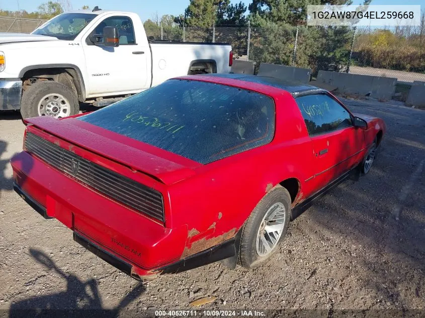 1984 Pontiac Firebird Trans Am VIN: 1G2AW87G4EL259668 Lot: 40526711